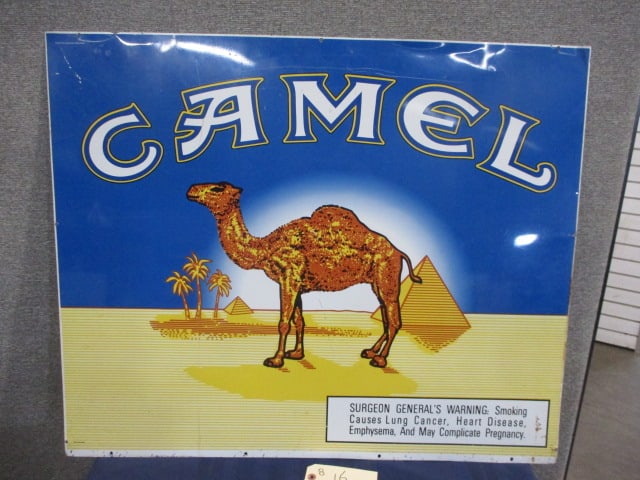 Aluminum 2-sided Camel Cigarettes Sign (1 of 2)