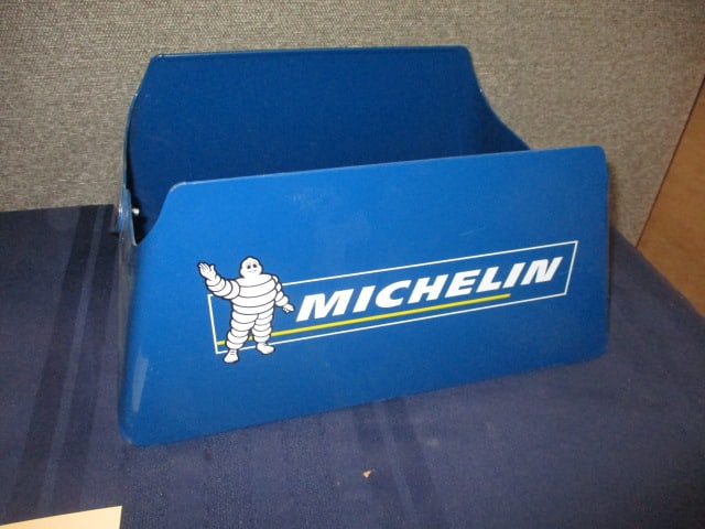Tin Michelin Tire Display: 16"W x 8"T x 10"