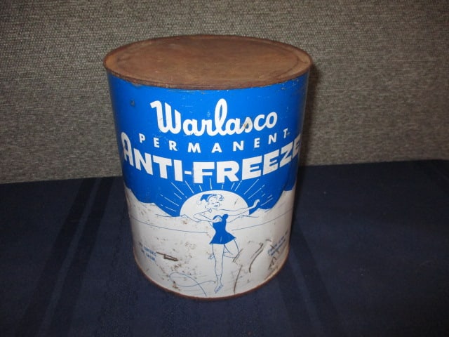 Gallon Warlasco Anit-Freeze Can: 6.75"W x 8"T