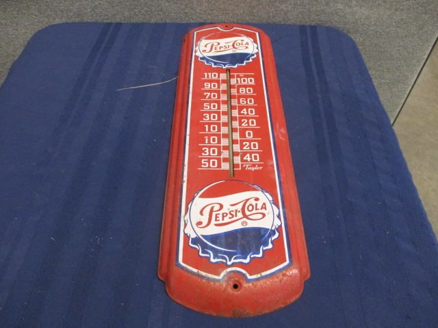 Tin Pepsi-Cola Thermometer - 3
