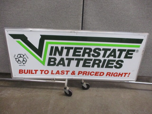 Stamped Aluminum Interstate Batteries Sign (1 of 3)