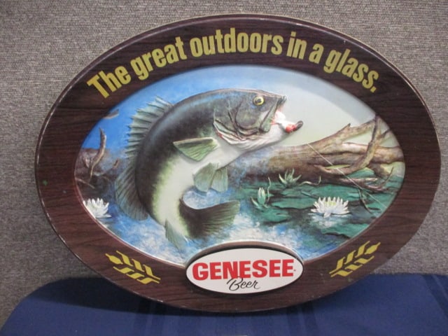 Vacuum Form Genesee Beer Sign: 22.5"W x 17"T