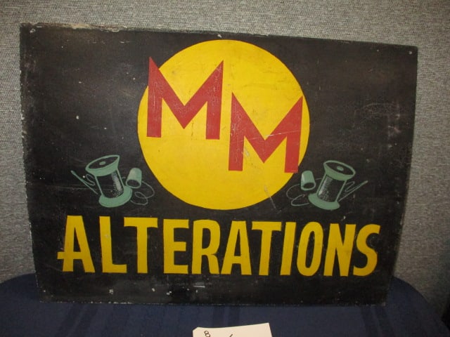 Aluminum M & M Alterations Sign: 23"W x 17"T