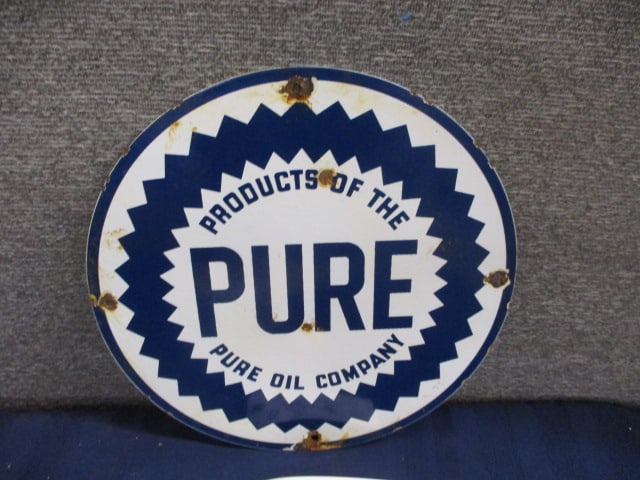 Porcelain Pure Oil Co. Pump Plaque (1 of 3)