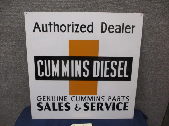 2-sided Powder Coat Cummins Diesel Sign: 24"W x 24"T