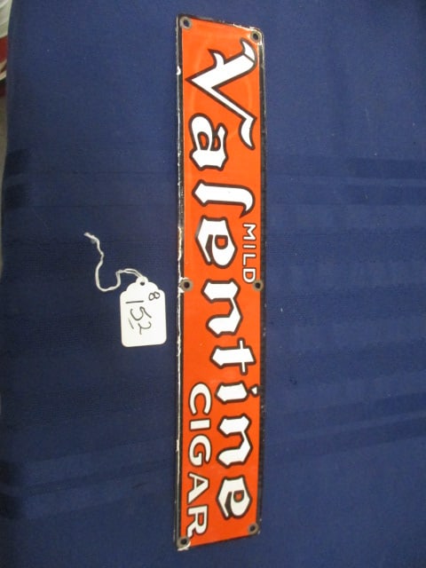 Porcelain Mild Valentine Cigar Door Push: 17"W x 3"T