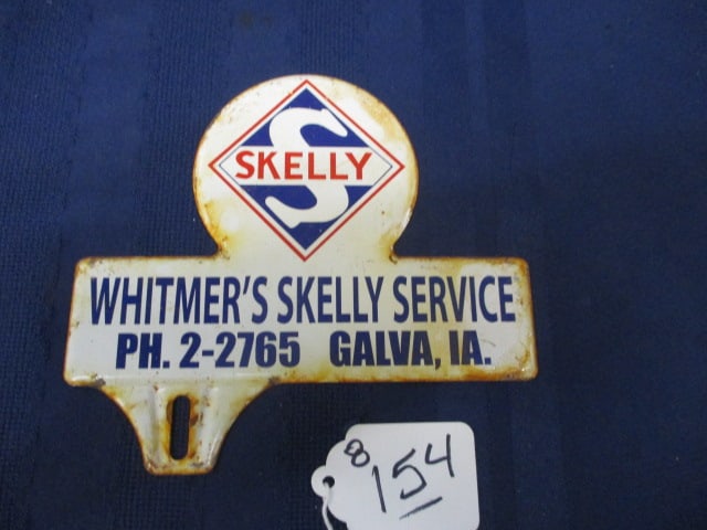 Tin Skelly Service License Topper: 6.25"W x 6"T