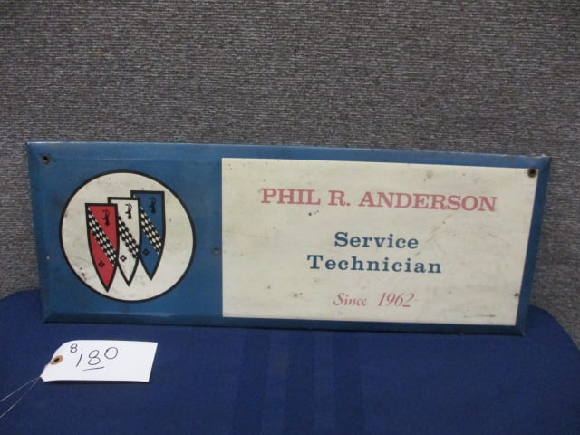 Tin /Cardboard Service Technician Sign: 24"W x 9"T