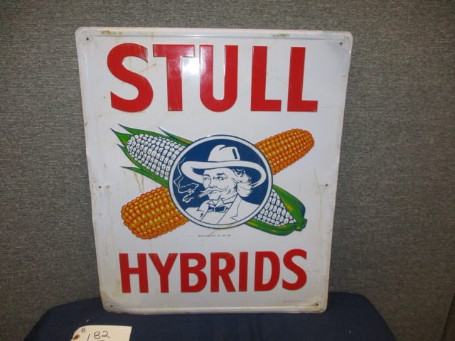 Stamped Tin Stull Hybrids Sign: 20"W x 24"T