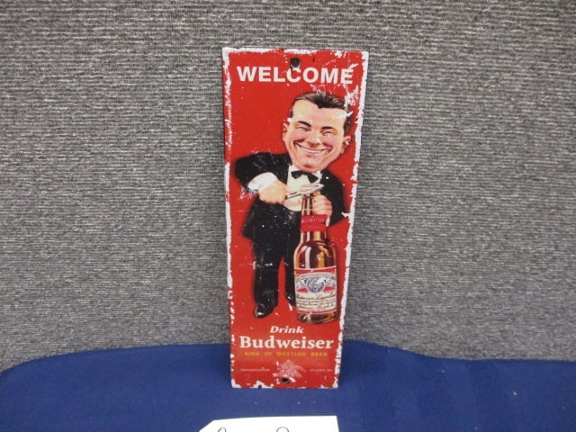 Porcelain Budweiser Door Push (1 of 3)