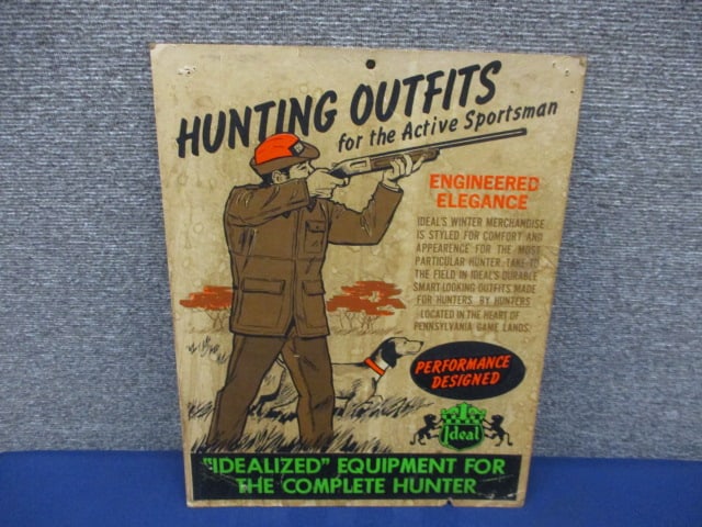 Cardboard Ideal Hunting Outfits Sign: 11"W x 14"T