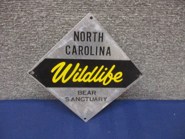 Aluminum North Carolina Bear Sanctuary Sign: 6"W x 6"T