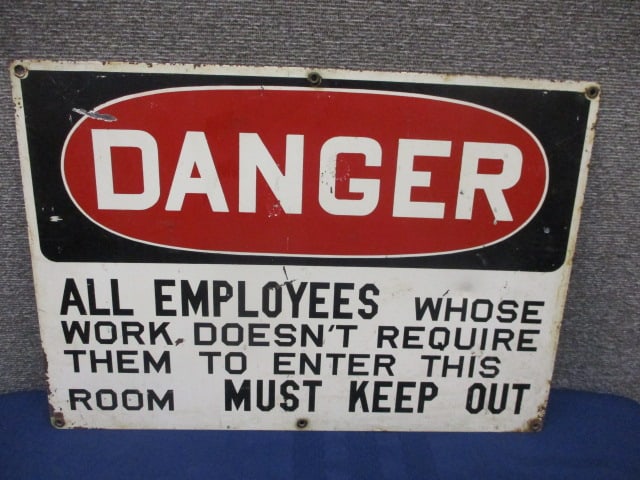 Tin Danger Keep Out Sign (1 of 3)