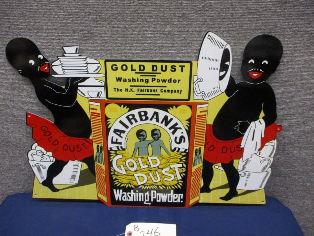 Powder Coat Gold Dust Washing Powder Sign: 24"W x 17"T