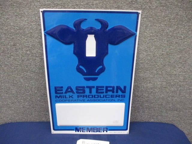 Stamped Aluminum Milk Producers Member Sign: 12"W x 18"T