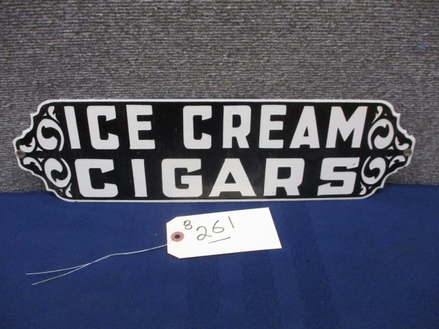 Porcelain Ice Cream & Cigars: 18"W x 5"T