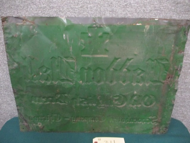Stamped Tin Haddon Hall Sign - 2