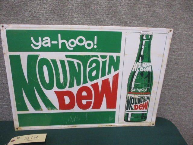 Stamped Tin Mountain Dew Sign (1 of 3)