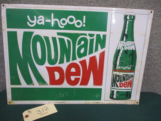 Stamped Tin Mountain Dew Sign - 3