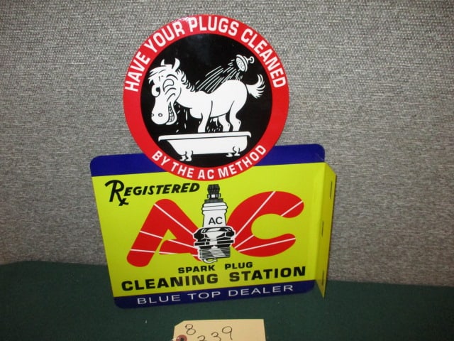 Powder Coat A/C Spark plugs Flange Sign: 11.5"w x 15"t