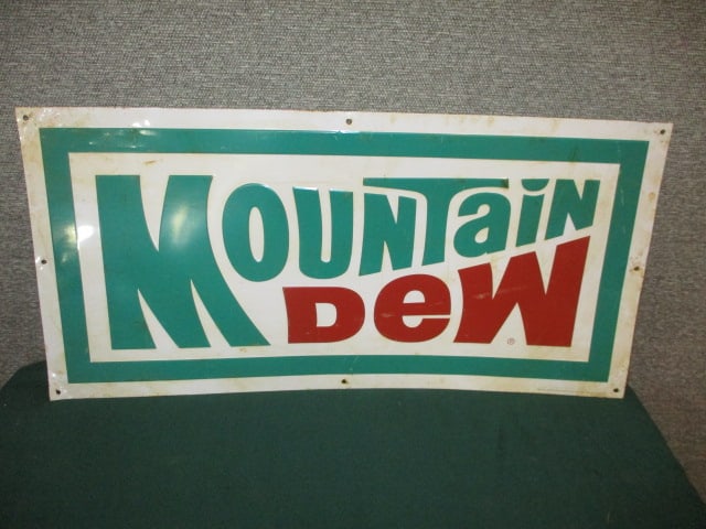 Stamped Tin Mountain Dew Sign (1 of 3)