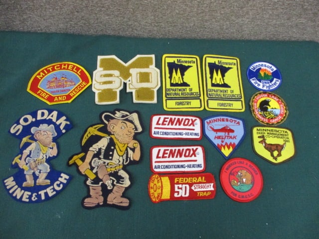 Assorted DNR Patches: 17"W x 11"T