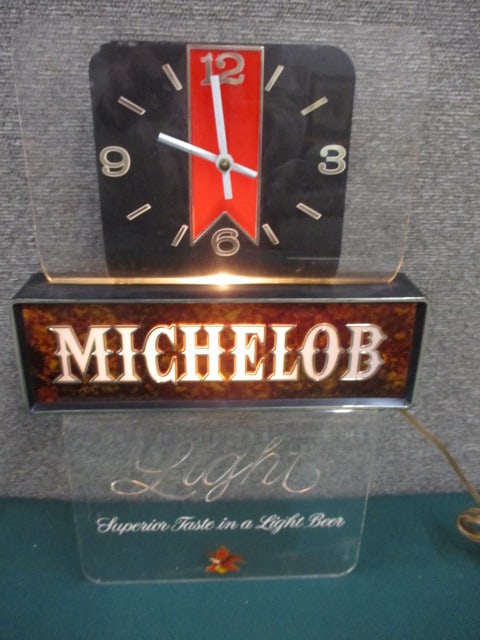 Lighted Michelob Light Beer Sign: 12"W x 18.5"T