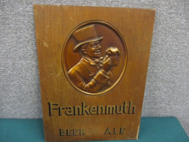Wood Frankenmuth Beer Sign: 12"W x 16"T