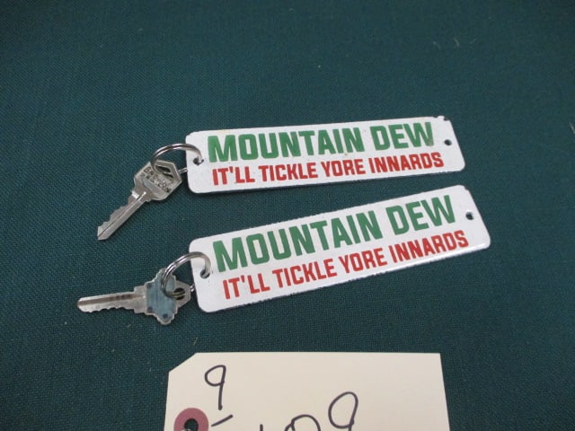Porcelain Mountain Dew Key Holders: each 1.5"W x 6"T