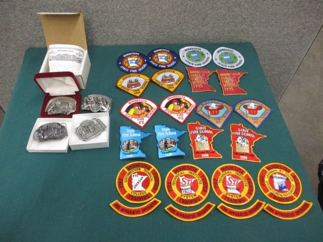 Fire Fighters Belt Buckles & Patches: 17"W x 11"T