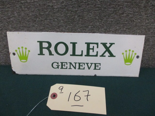 Porcelain Rolex Geneve Sign: 12"W x 4"T