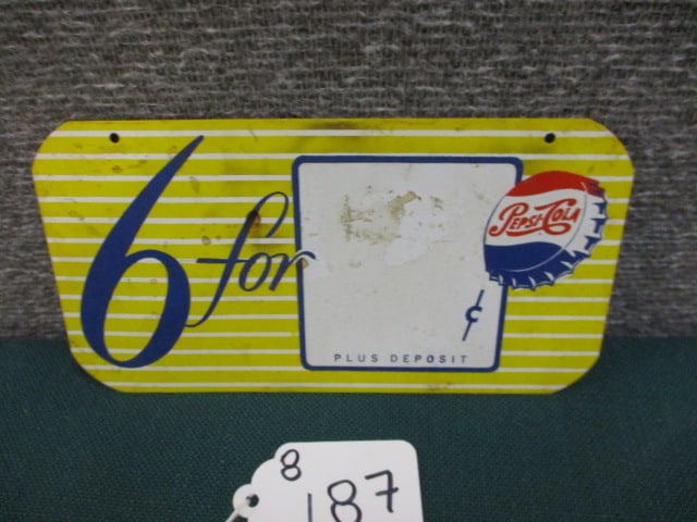 Aluminum Pepsi Cola Door Push: 6.75"W x 3.5"T