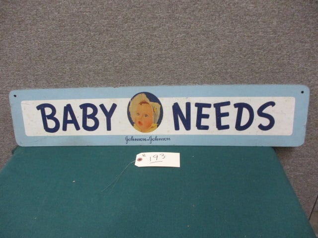 Masonite Johnson & Johnson Baby Needs Sign: 33.5"W x 7"T
