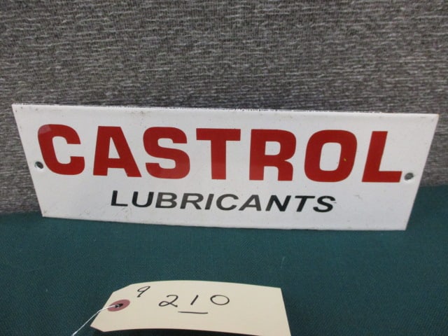 Porcelain Castrol Lubricants Sign: 12"W x 4"T