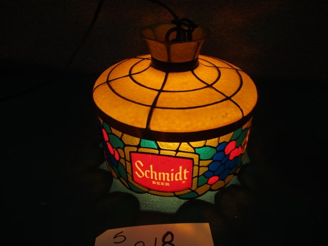 Schmidt Beer Hanging Light: 8"W x 7"T x 8"