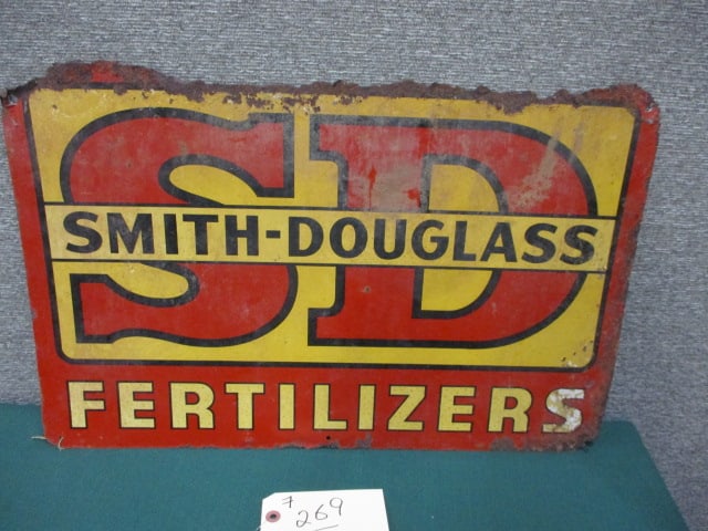 Tin Smith Douglass Fertilizers Sign: 24"W x 15"T