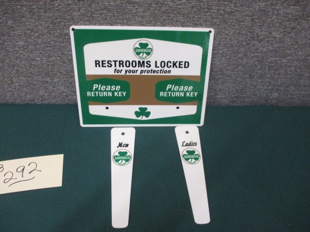 Powder Coat Shamrock Restroom Key holder: 9"w x 7"t