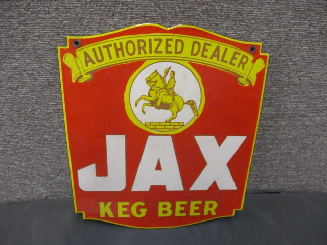 Porcelain Jax Keg Beer Sign (1 of 3)