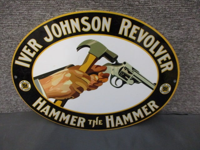 Powder Coat Iver Johnson Revolver Sign (1 of 3)
