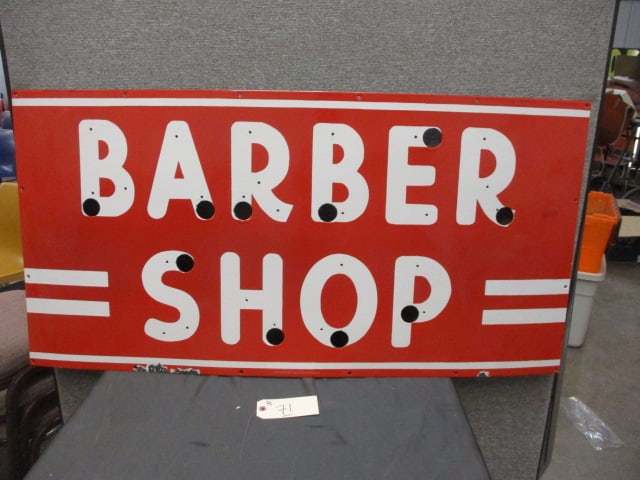 Porcelain Barber Shop Neon Sign Skin (1 of 4)