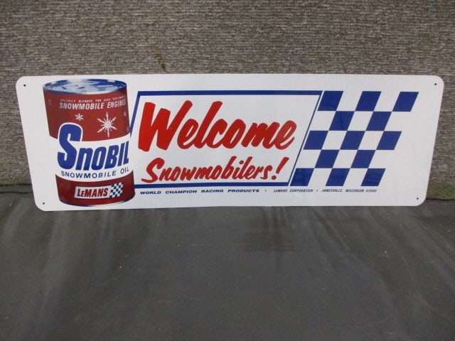 Aluminum Snowbil Welcome Sign: 18"W x 6"T