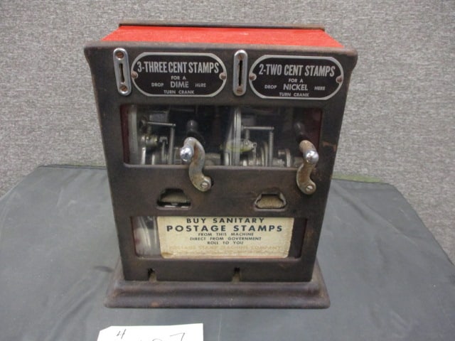 Postage Stamp Vending Machine w/key: 11.75"W x 12.5"T