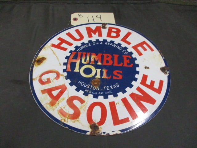 Porcelain Humble Gasoline Pump Plaque - 3