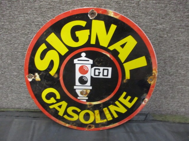 Porcelain Signal Gasoline Pump Plaque (1 of 3)