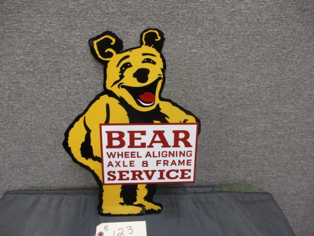 Powder Coat Bear Service Sign: 13"W x 16"T