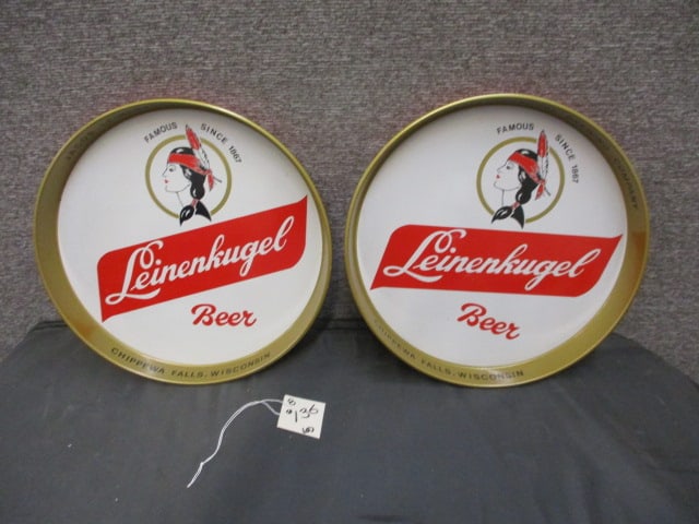 2-Tin Leinenkugel's Beverage Trays: each 11.5"W x 11.5"T