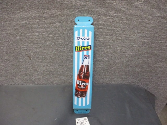 Tin Drink Hires Root Beer Door Push: 14"T x 2.5"W