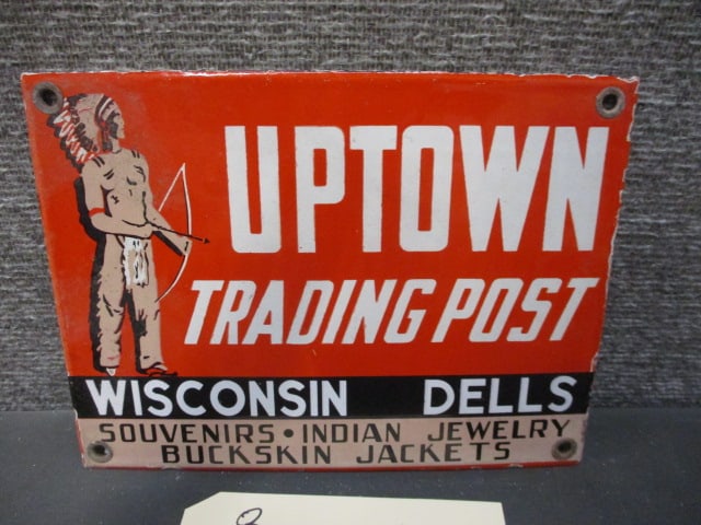 Porcelain Uptown Trading Post Sign (1 of 3)