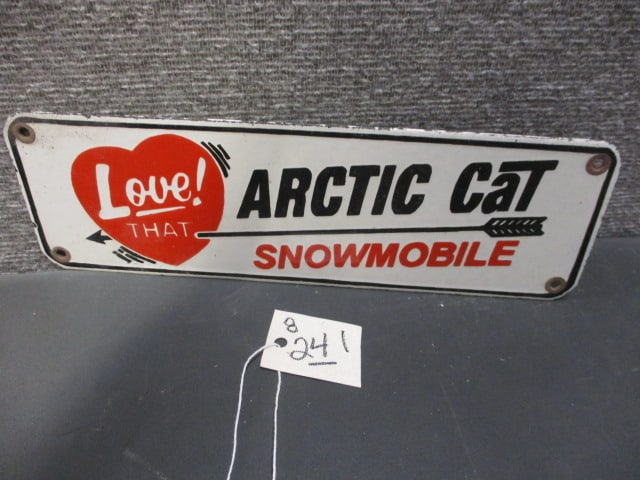 Porcelain Arctic Cat Snowmobile Sign (1 of 3)