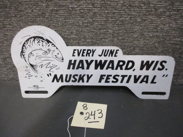 Tin Musky Festival License Topper: 10"W x 4.75"T
